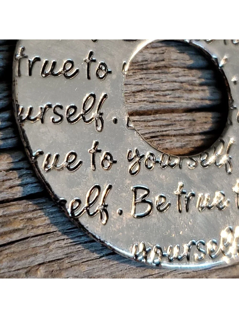 Be True To Yourself Positive Affirmation Silver Pewter Pendant